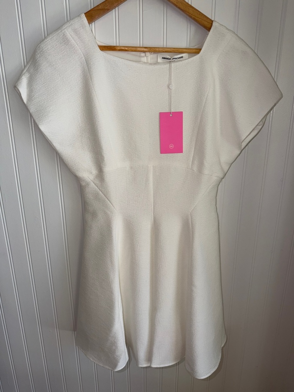 Amanda Uprichard Soft-White crepe Mini Dress